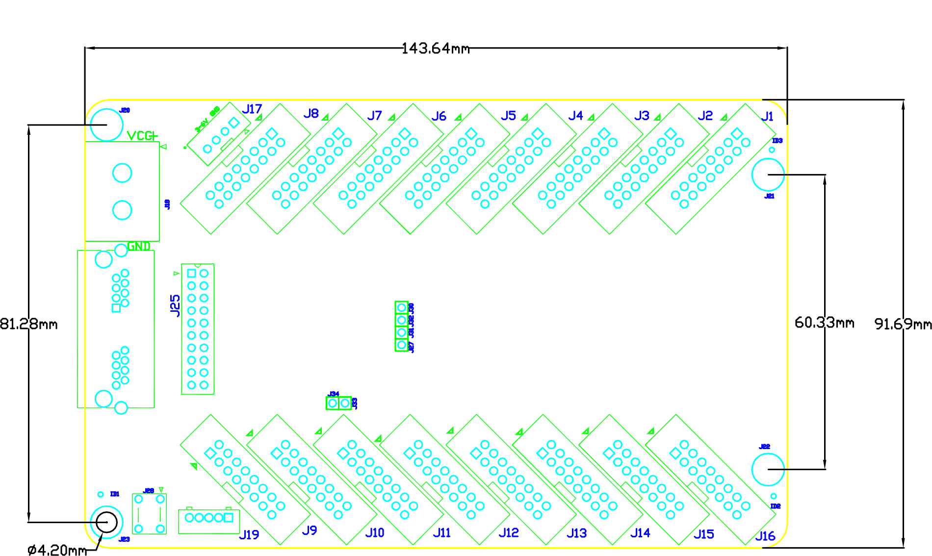 Colorlight 5A-75E Receiving Card pin link diagram