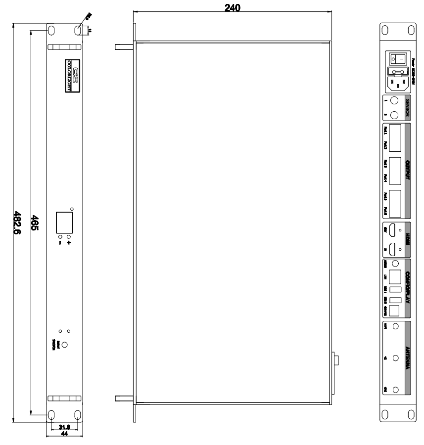 colorlight C8 Player dimension diagram