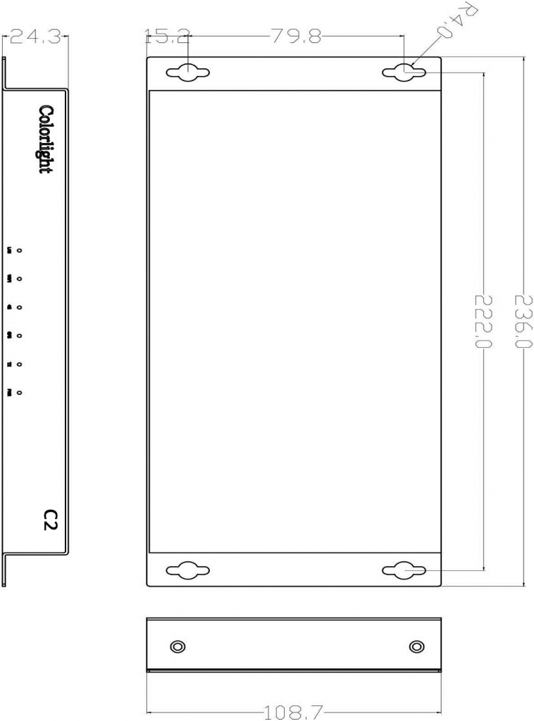 colorlight C2 Player dimension diagram