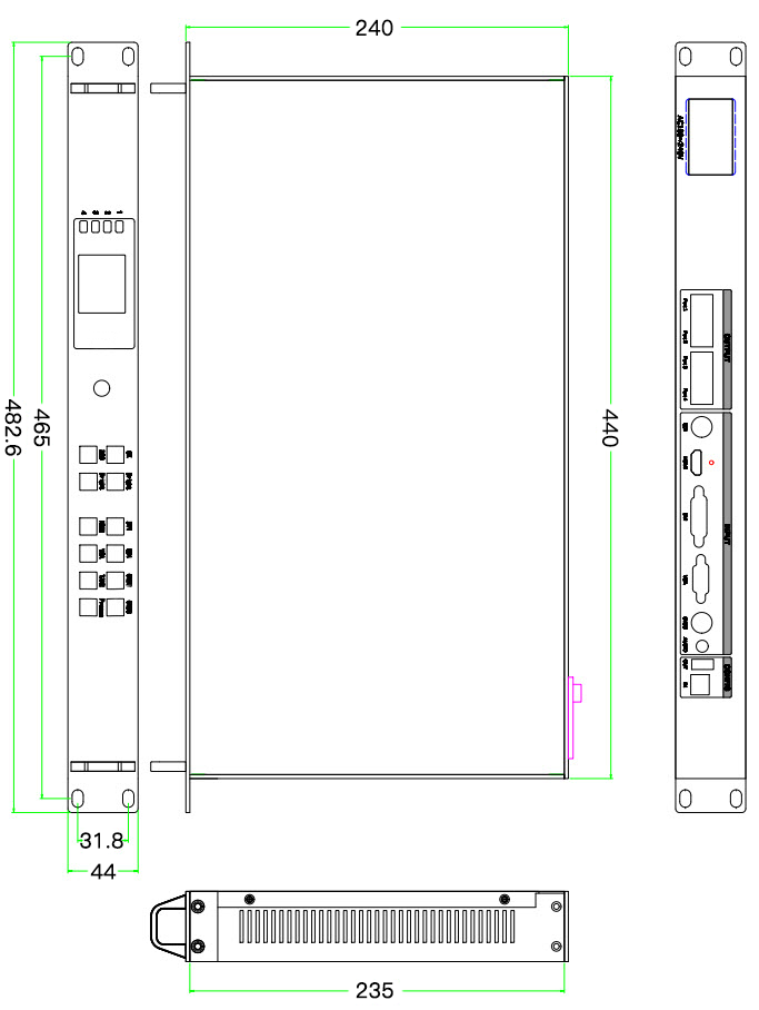 colorlight X4 controller dimensional drawing