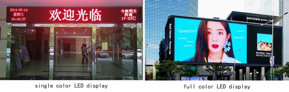 single color and full color LED display